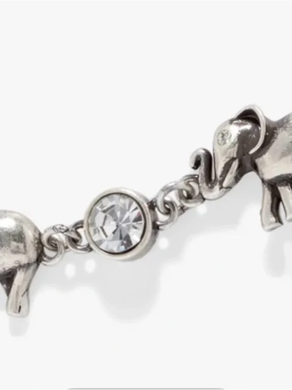 Alex and Ani Silver Elephant Crystal Slider Bracelet